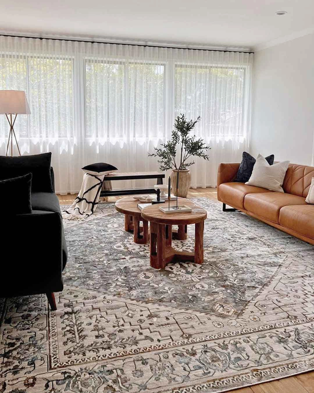 Mira Grey Tan And Blue Lustrous Traditional Rug *NO RETURNS UNLESS FAULTY
