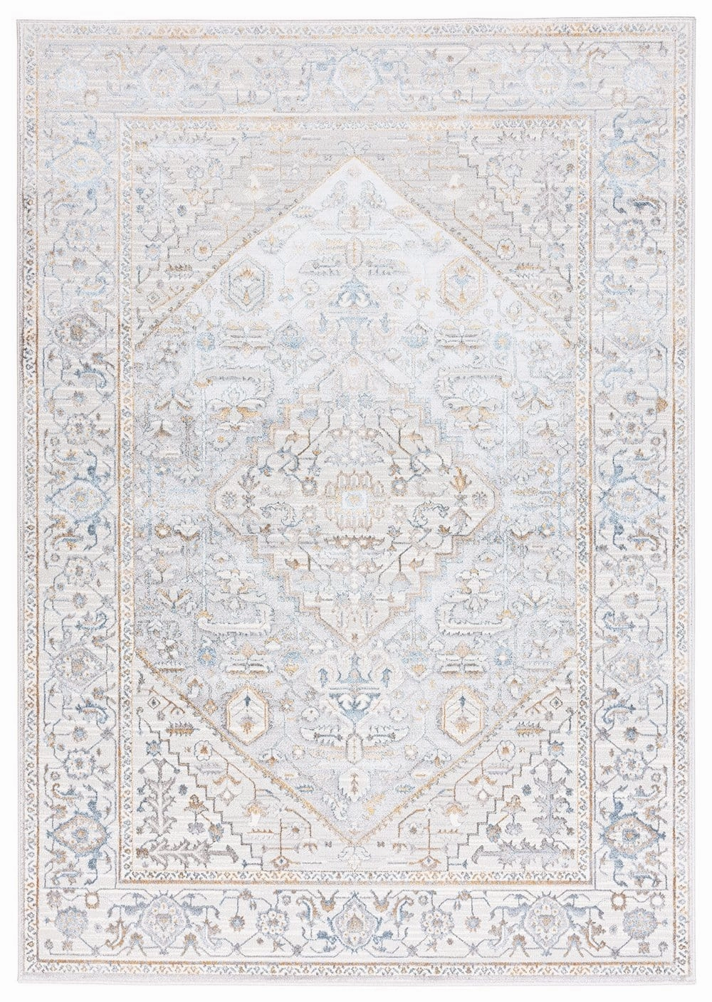 Mira Grey Tan And Blue Lustrous Traditional Rug *NO RETURNS UNLESS FAULTYmodern color block patchwork rug