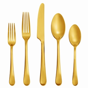 Mirabella Gold Titanium Satin 20 Piece Flatware Setsummer decor ,outdoor summer decor 