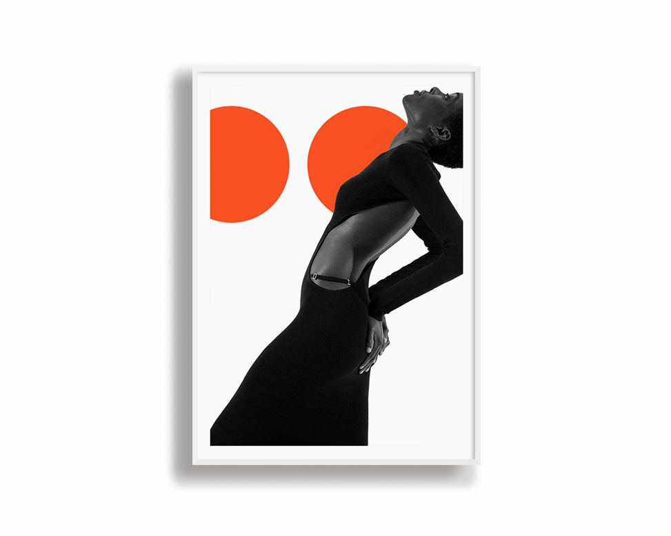 Model Art Portrait Orange Circles