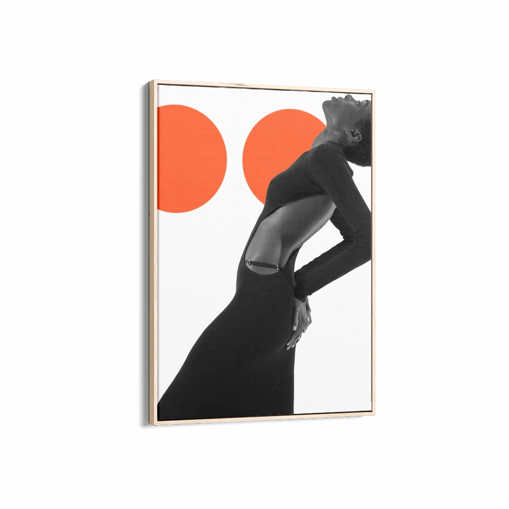Model Art Portrait Orange Circles
