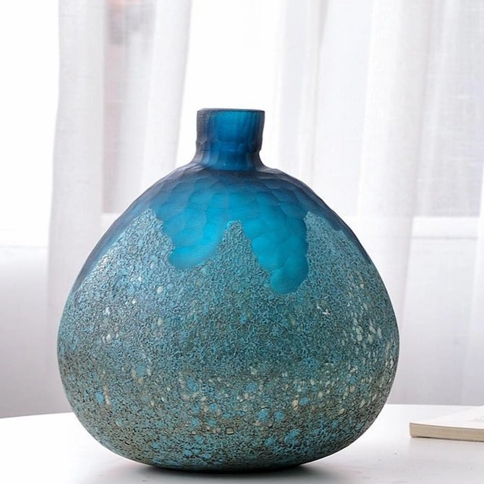 Modern Abstract Blue Glass Vase
