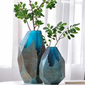 Modern Abstract Blue Glass Vasehome decoration ,modern home decor 