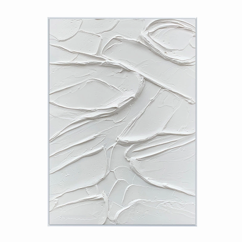 Modern Abstract White Oil Painting