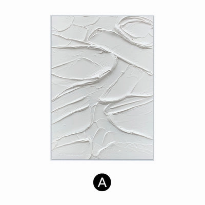 Modern Abstract White Oil Painting