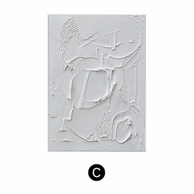 Modern Abstract White Oil Painting