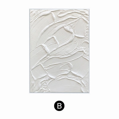Modern Abstract White Oil Painting