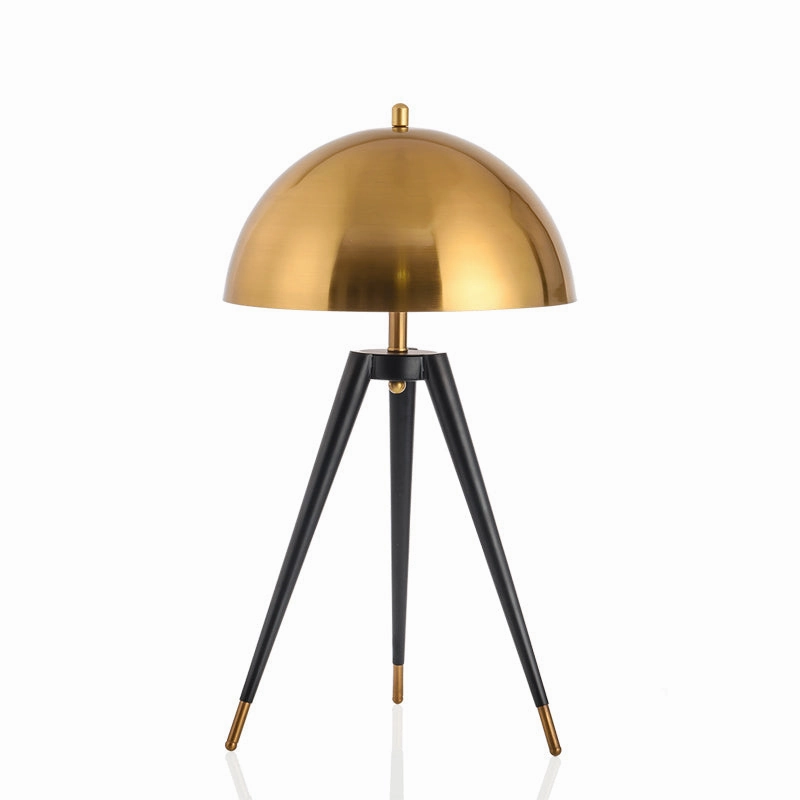 Modern Black and Gold Tripod Table Lamp