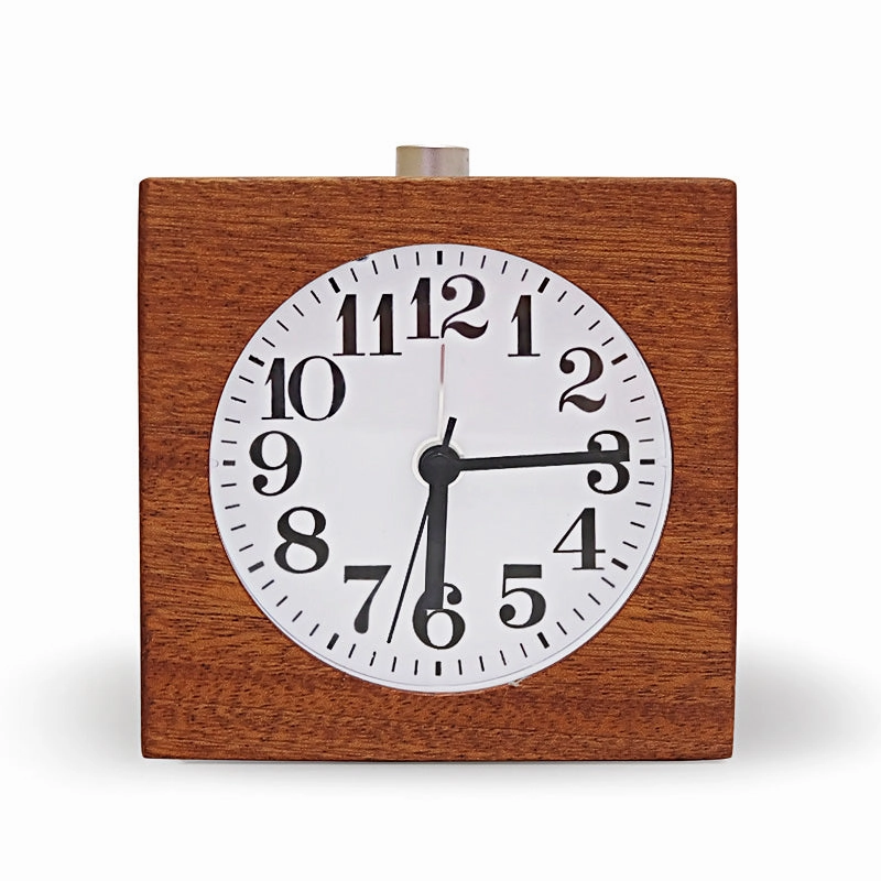 Modern Classic Alarm Clock with Beech Wood Frame