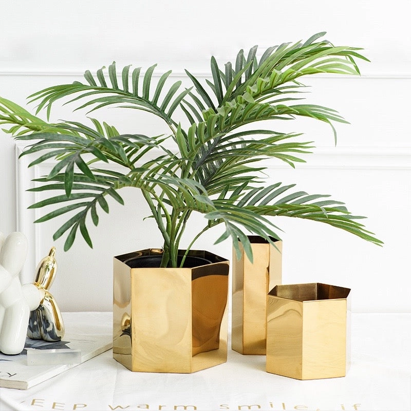 Modern Geometric Brass Plant Pothome decoration ,modern home decor 