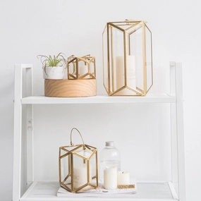Modern Gold and Glass Geometric Lanternhome decoration ,modern home decor 