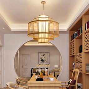 Modern Japanese Bamboo Cage Chandeliertable lamp,smart table lamp