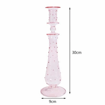 Modern Vintage Glass Candlestick Holders