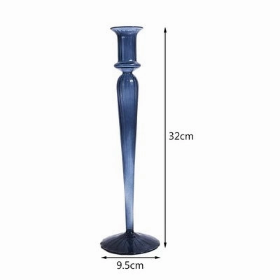 Modern Vintage Glass Candlestick Holders