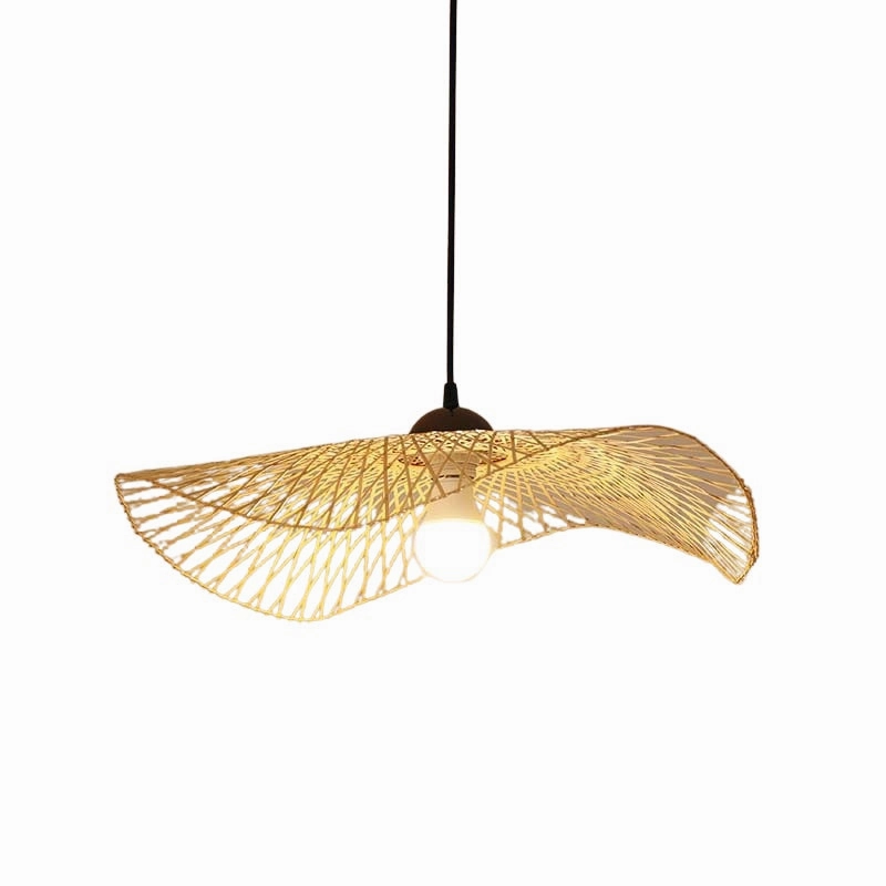 Modern Wicker Lotus Leaf Ceiling Light