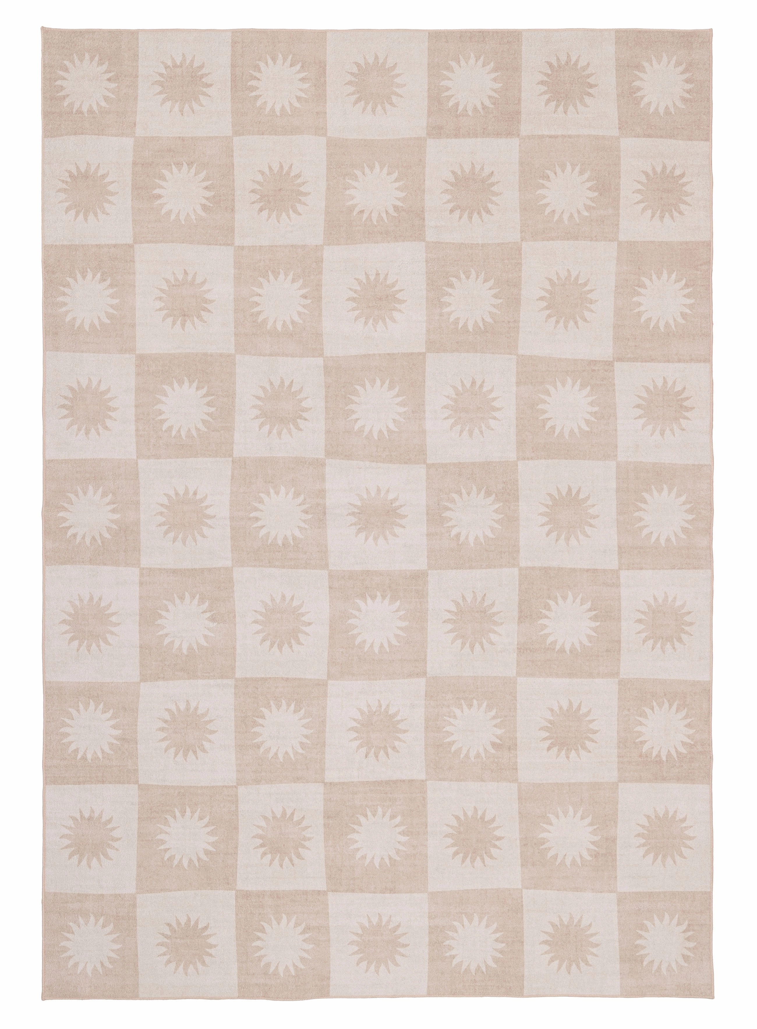 Mona Light Beige Washable Rugmodern color block patchwork rug