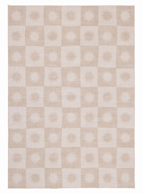 Mona Light Beige Washable Rugmodern color block patchwork rug