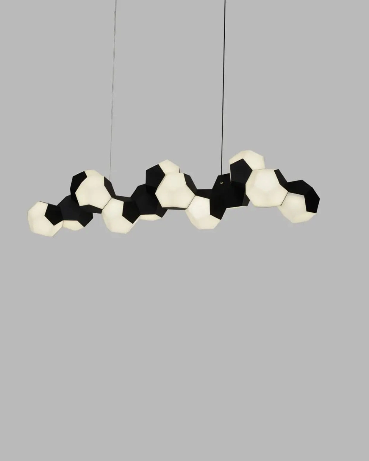 Monochrome Geometric Cluster Pendant Light