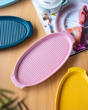 Monochrome Shallow Baking Dish - Pinkmodern kitchen decor ,kitchen dinner set ,dinnerware 