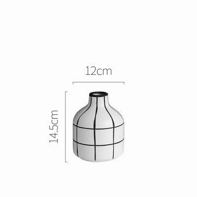 Monochrome Tile Pattern Vases
