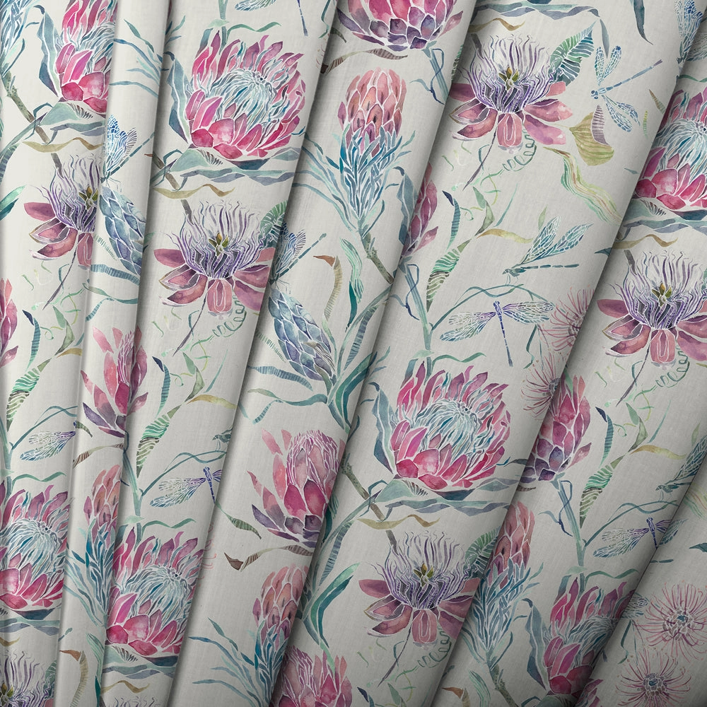 Moorehaven Printed Cotton Made to Measure Roman Blinds Loganberry