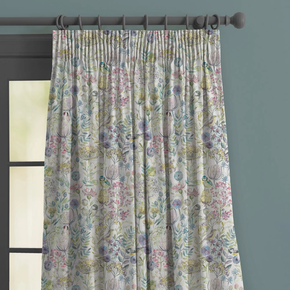 Morning Chorus Printed Made to Measure Curtains Cream