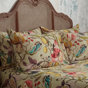 Morton Floral Printed Cotton Sateen Piped Pillowcase Pair Chintzbedding sets ,throw blankets 
