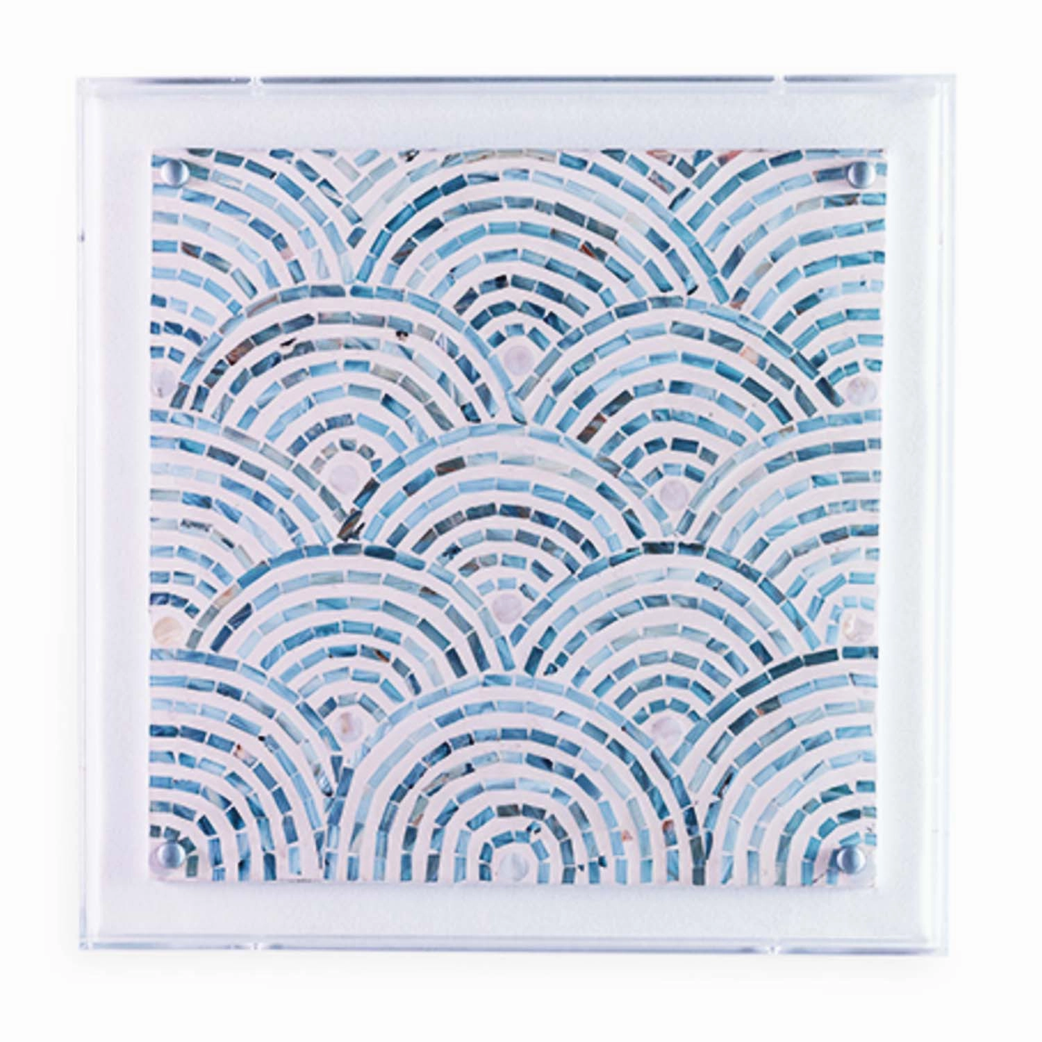 Mosaic Wave Blue Panel - 20"x20"bedding sets ,throw blankets 