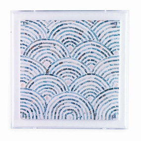 Mosaic Wave Blue Panel - 20"x20"bedding sets ,throw blankets 