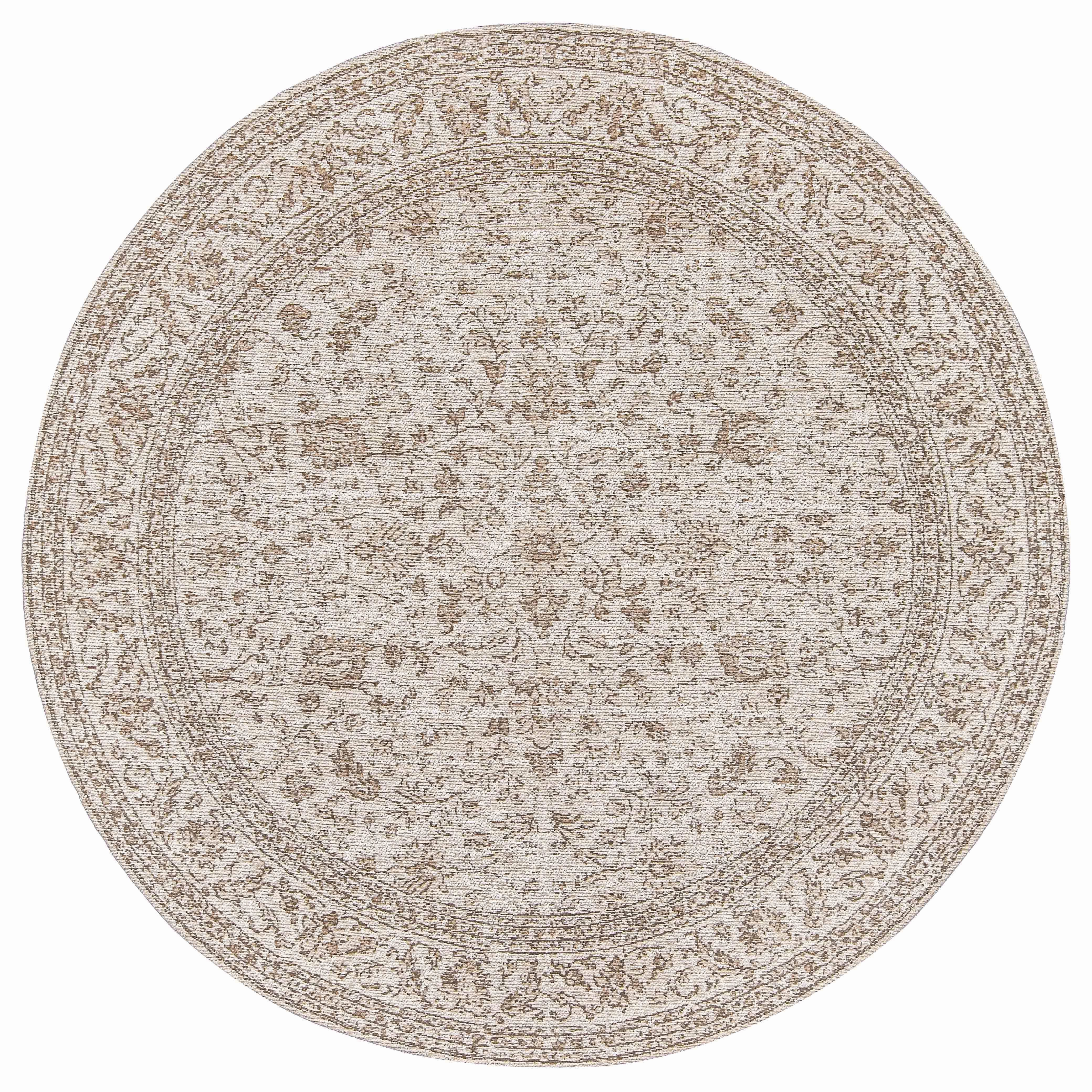 Moselle Beige and Brown Floral Distressed Round Rugmodern color block patchwork rug