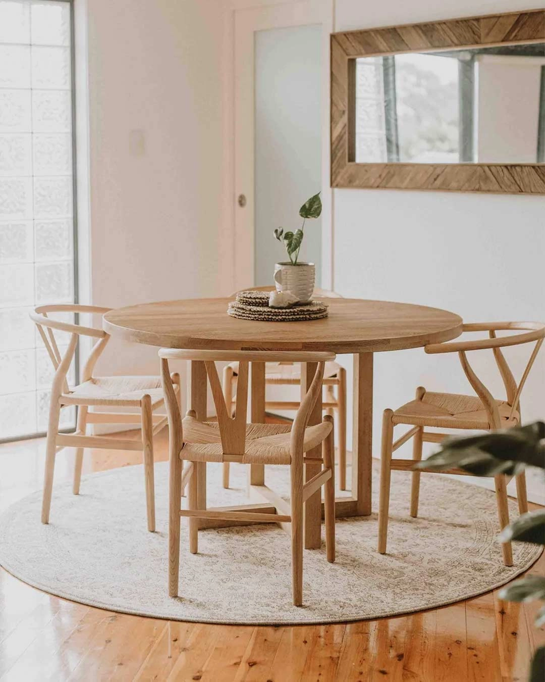 Moselle Beige and Brown Floral Distressed Round Rug