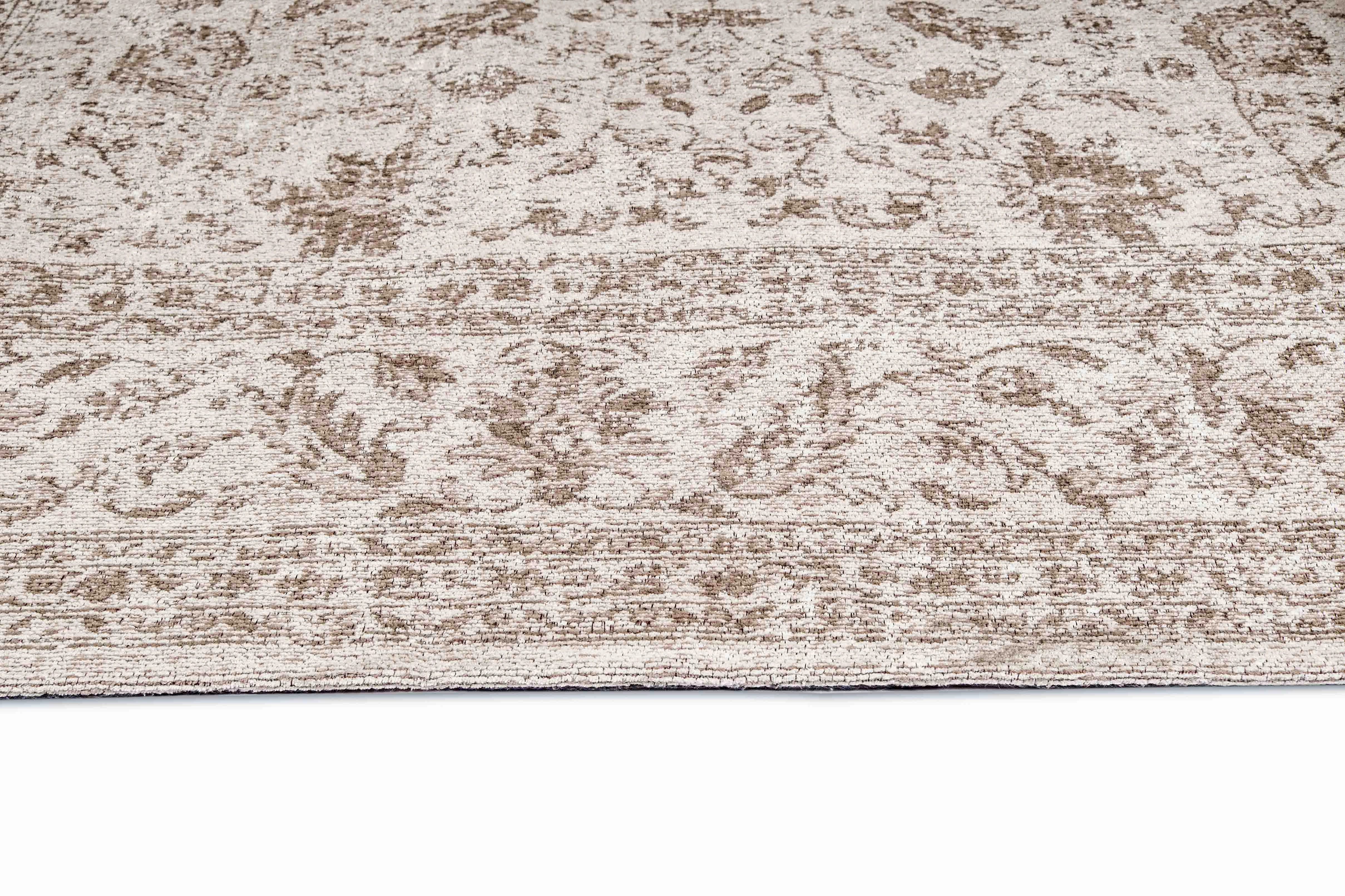 Moselle Beige and Brown Floral Distressed Runner Rug