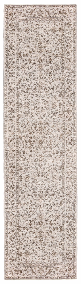 Moselle Beige and Brown Floral Distressed Runner Rugmodern color block patchwork rug