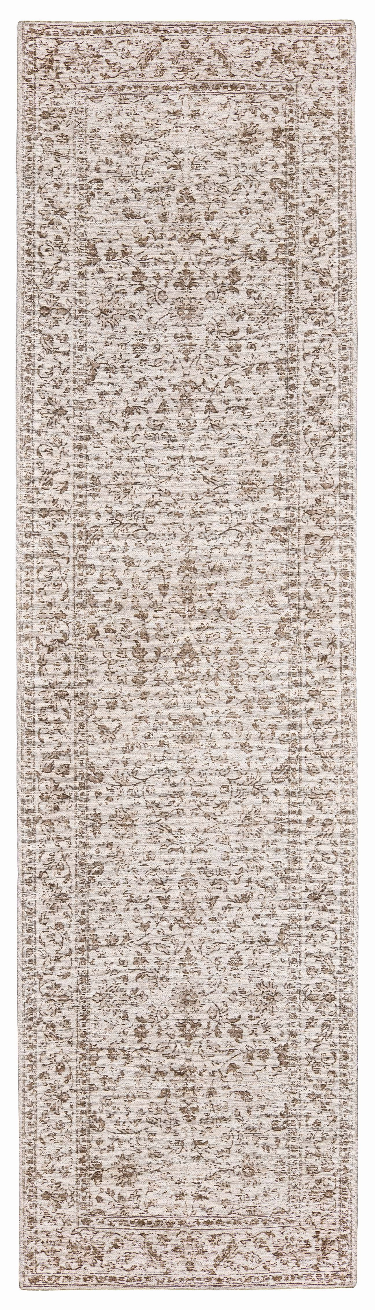 Moselle Beige and Brown Floral Distressed Runner Rugmodern color block patchwork rug