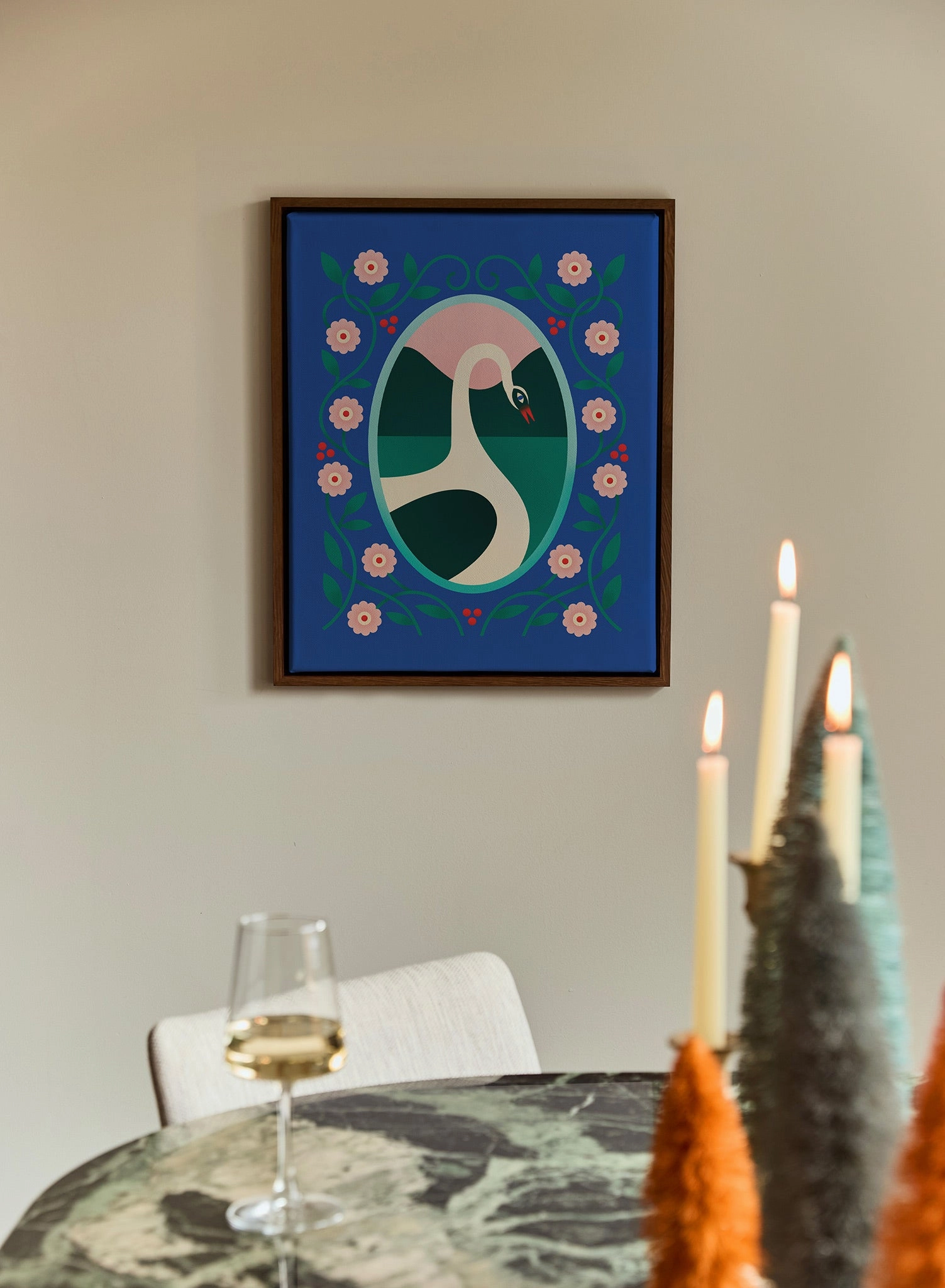 Mountain Lake Swan, Canvas