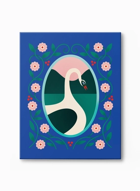 Mountain Lake Swan, Canvasindoor decorative canvas print