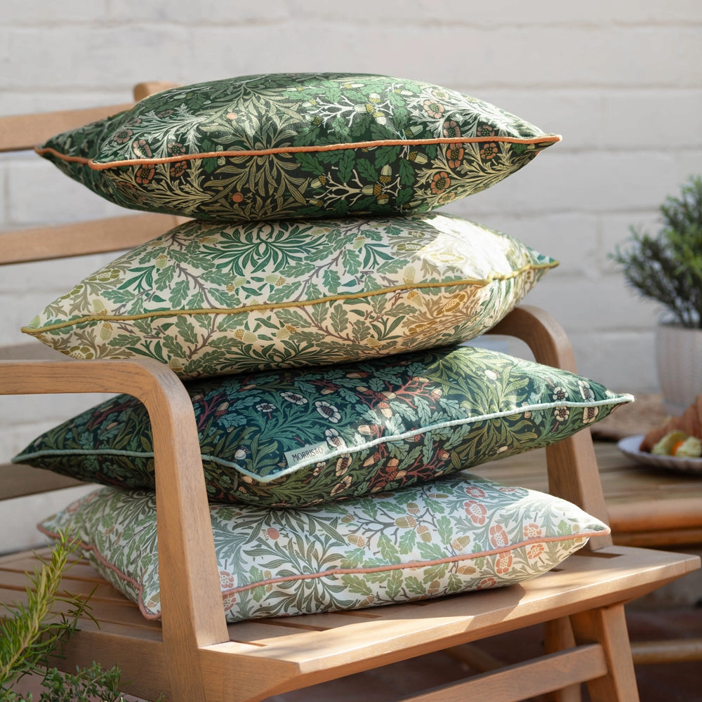 Multi Acorn Printed Outdoor Cushion Forest/Leaf Green