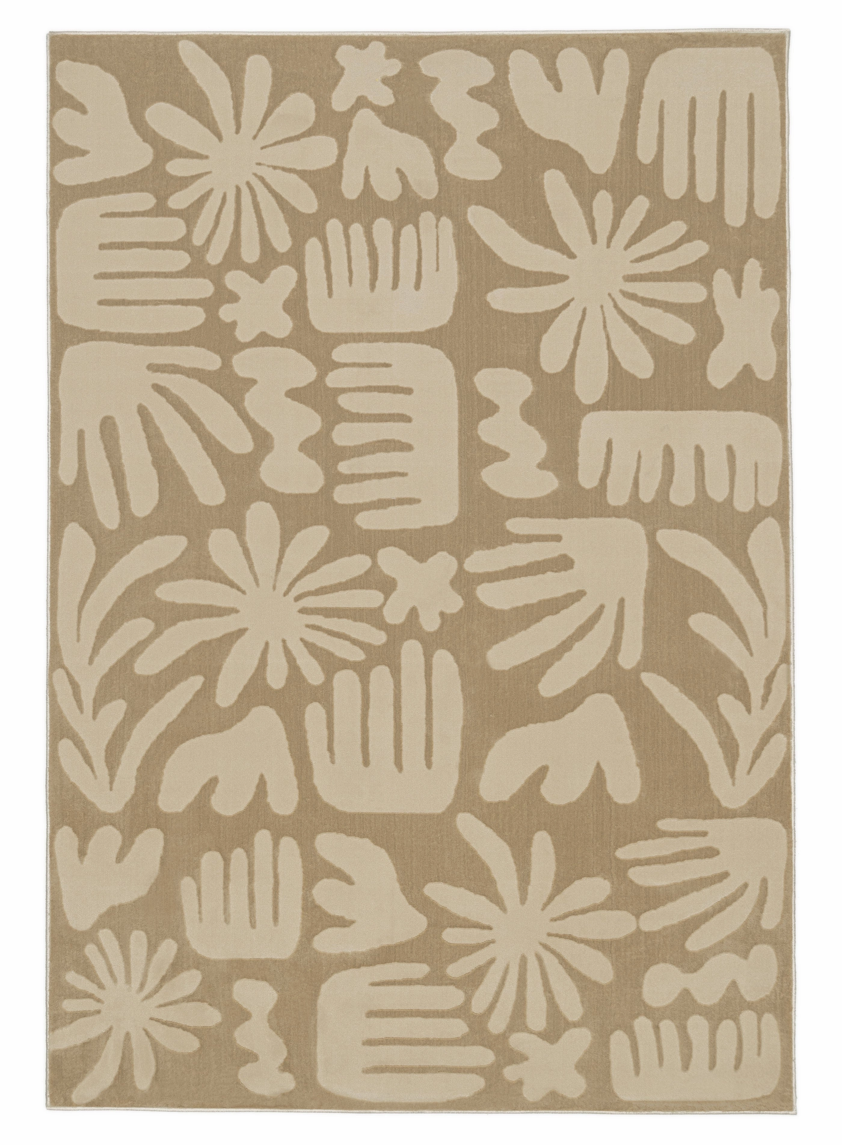 Murzuq Textured Abstract Neutral Washable Rugmodern color block patchwork rug