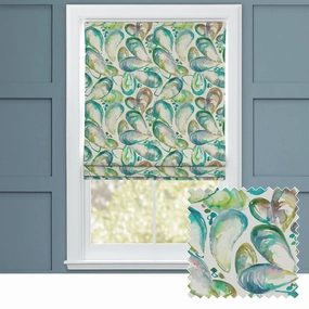 Mussel Shells Printed Cotton Made to Measure Roman Blinds Kelpiebedding sets ,throw blankets 