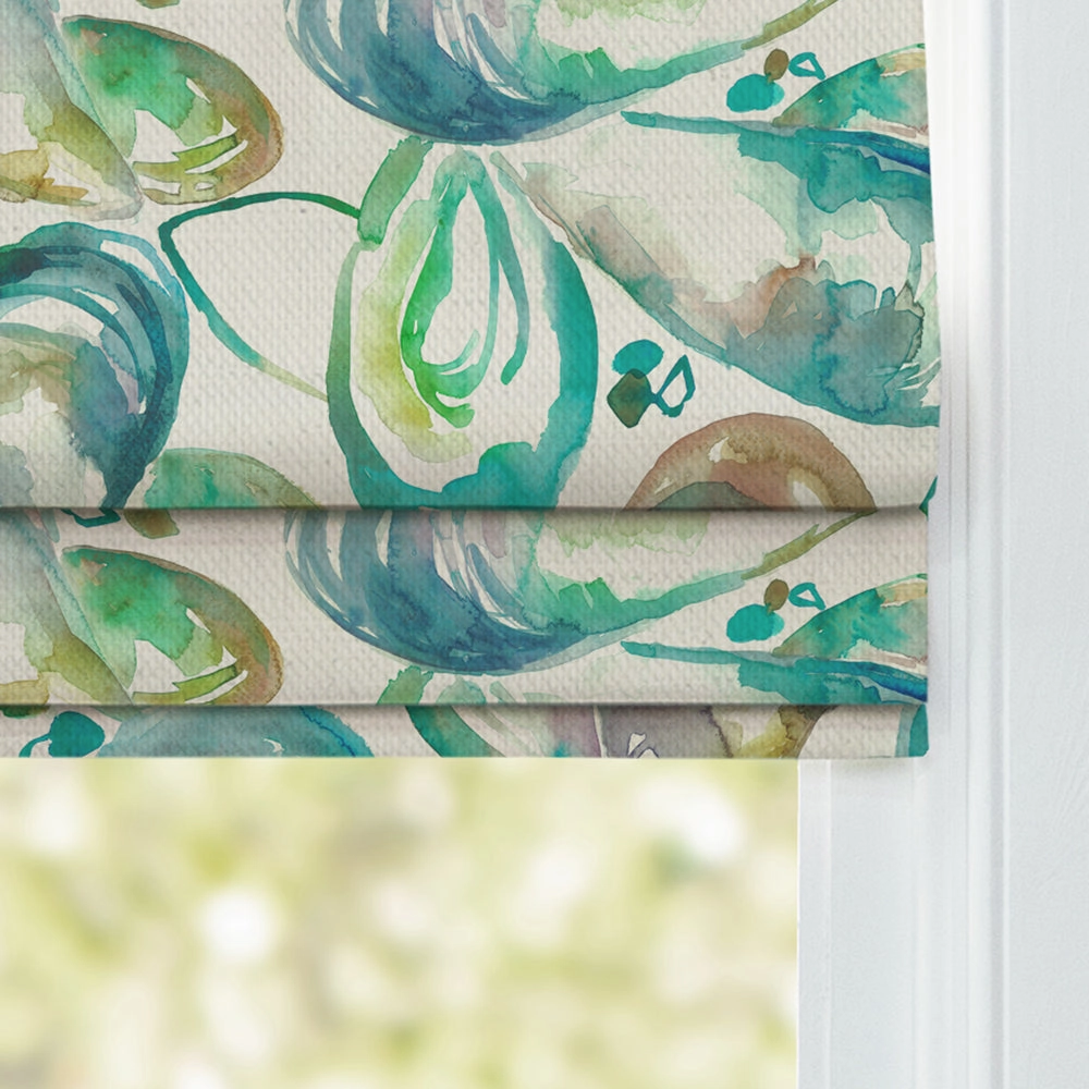 Mussel Shells Printed Cotton Made to Measure Roman Blinds Kelpie