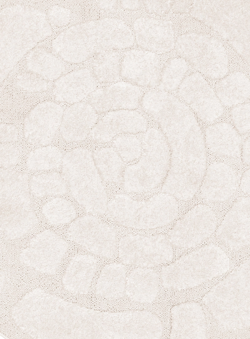Nadja Ivory Cream Abstract Textured Round Rug