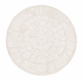 Nadja Ivory Cream Abstract Textured Round Rugmodern color block patchwork rug