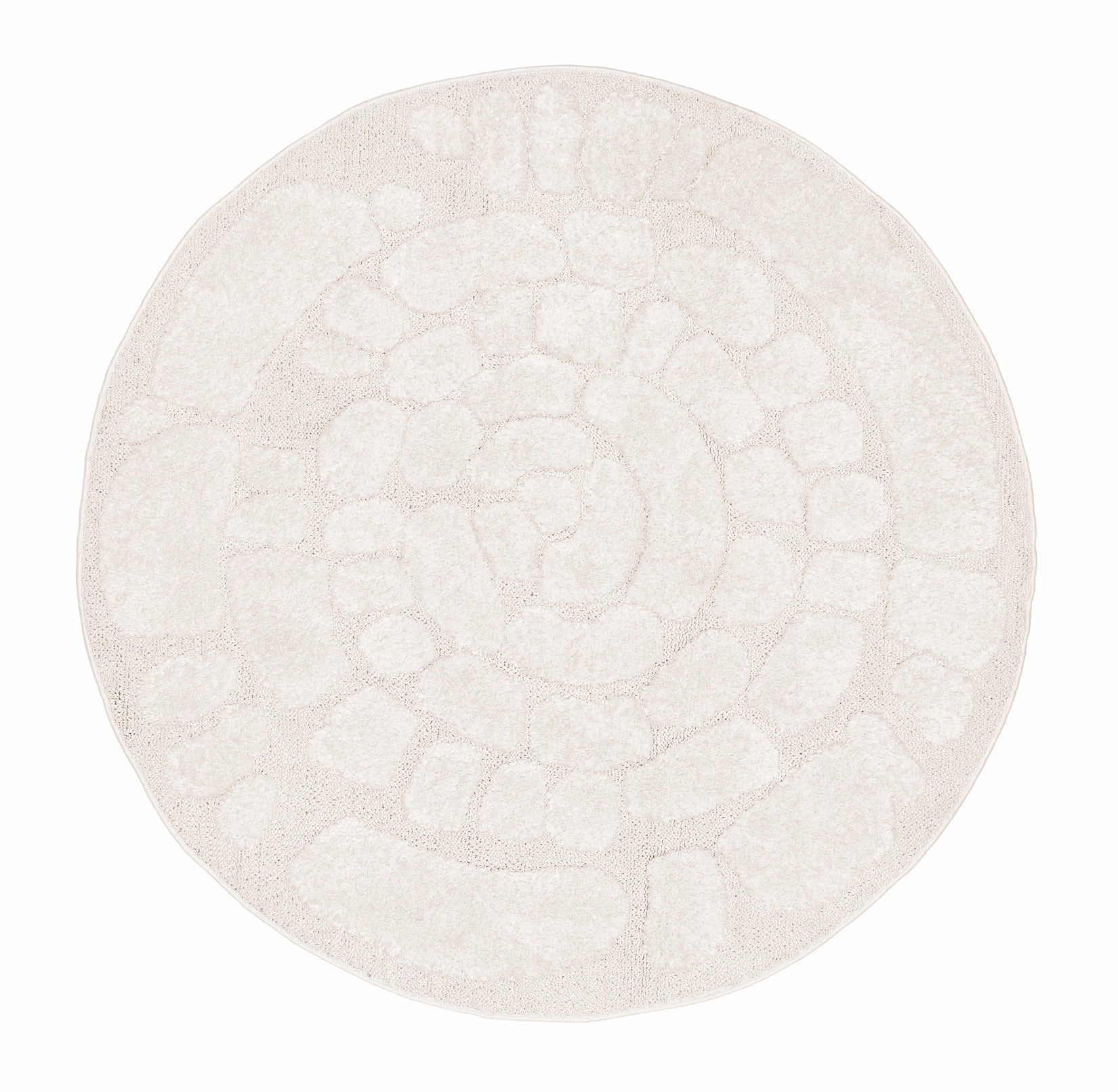 Nadja Ivory Cream Abstract Textured Round Rugmodern color block patchwork rug