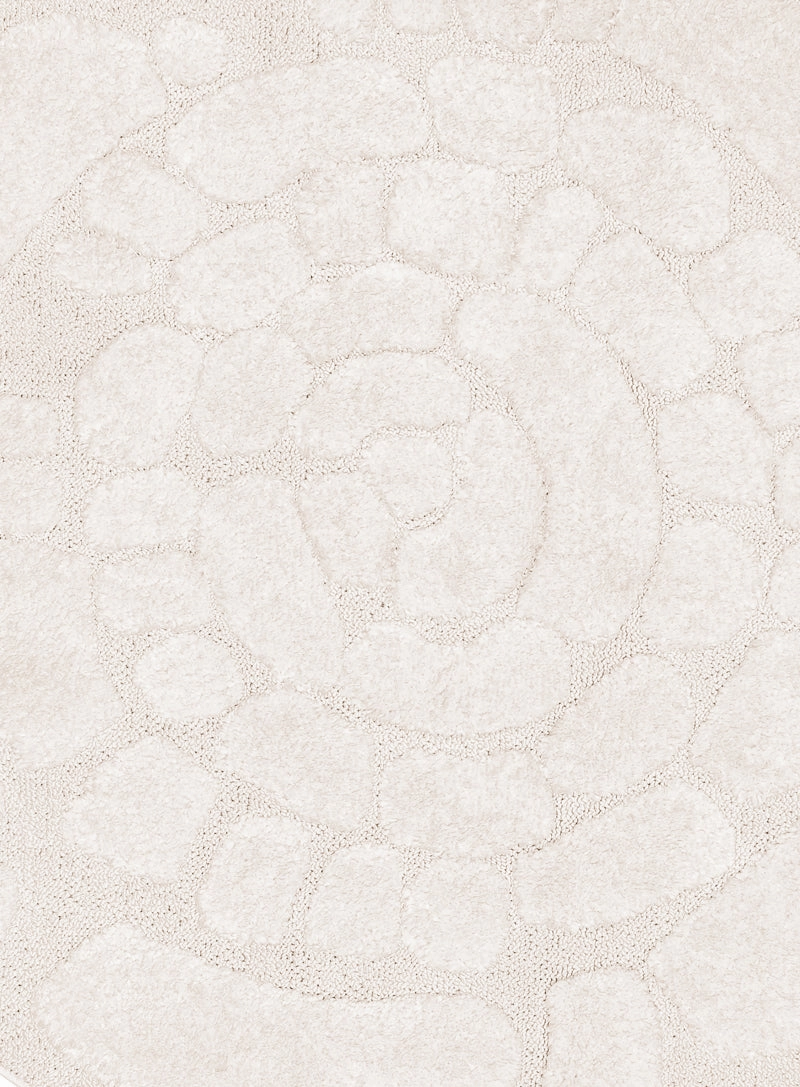 Nadja Ivory Cream Abstract Textured Round Rug