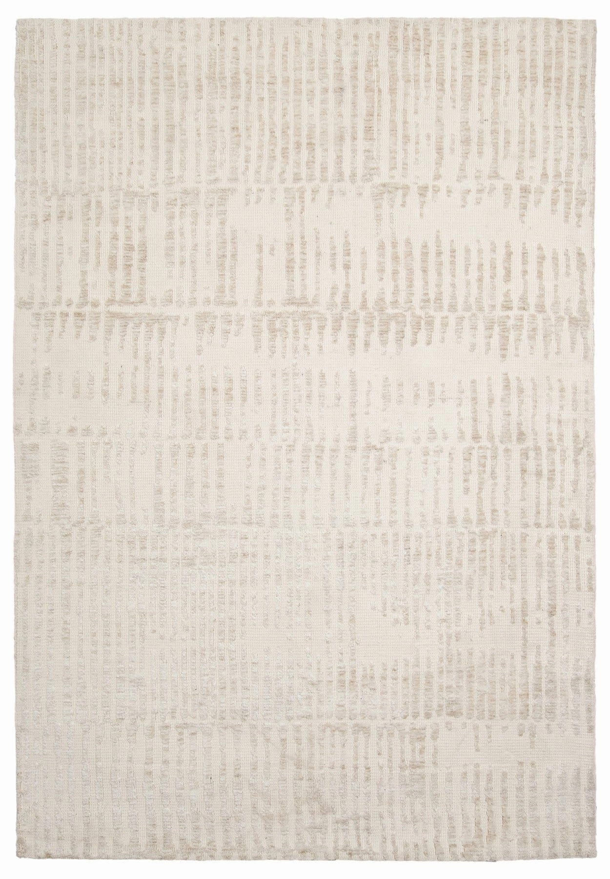 Nahba Ivory And Cream Textured Tribal Rugmodern color block patchwork rug
