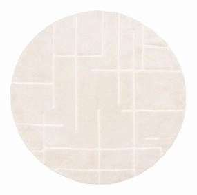 Nalu Ivory Geometric Round Rugmodern color block patchwork rug
