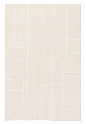 Nalu Ivory Geometric Rugmodern color block patchwork rug