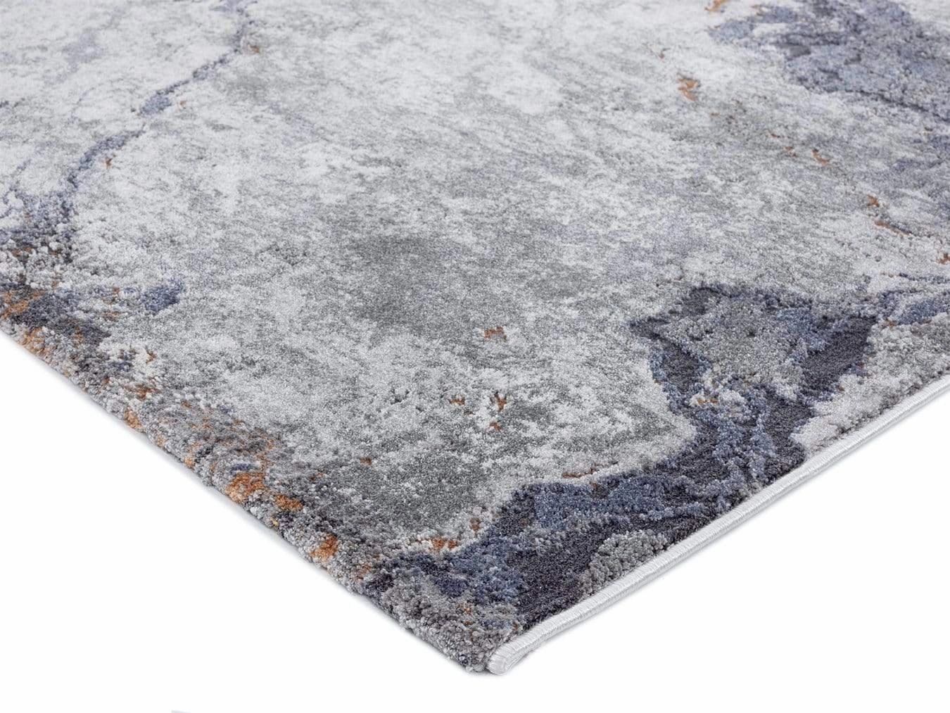 Nami Blue Stone and Bronze Marble Transitional Motif Rug *NO RETURNS UNLESS FAULTY