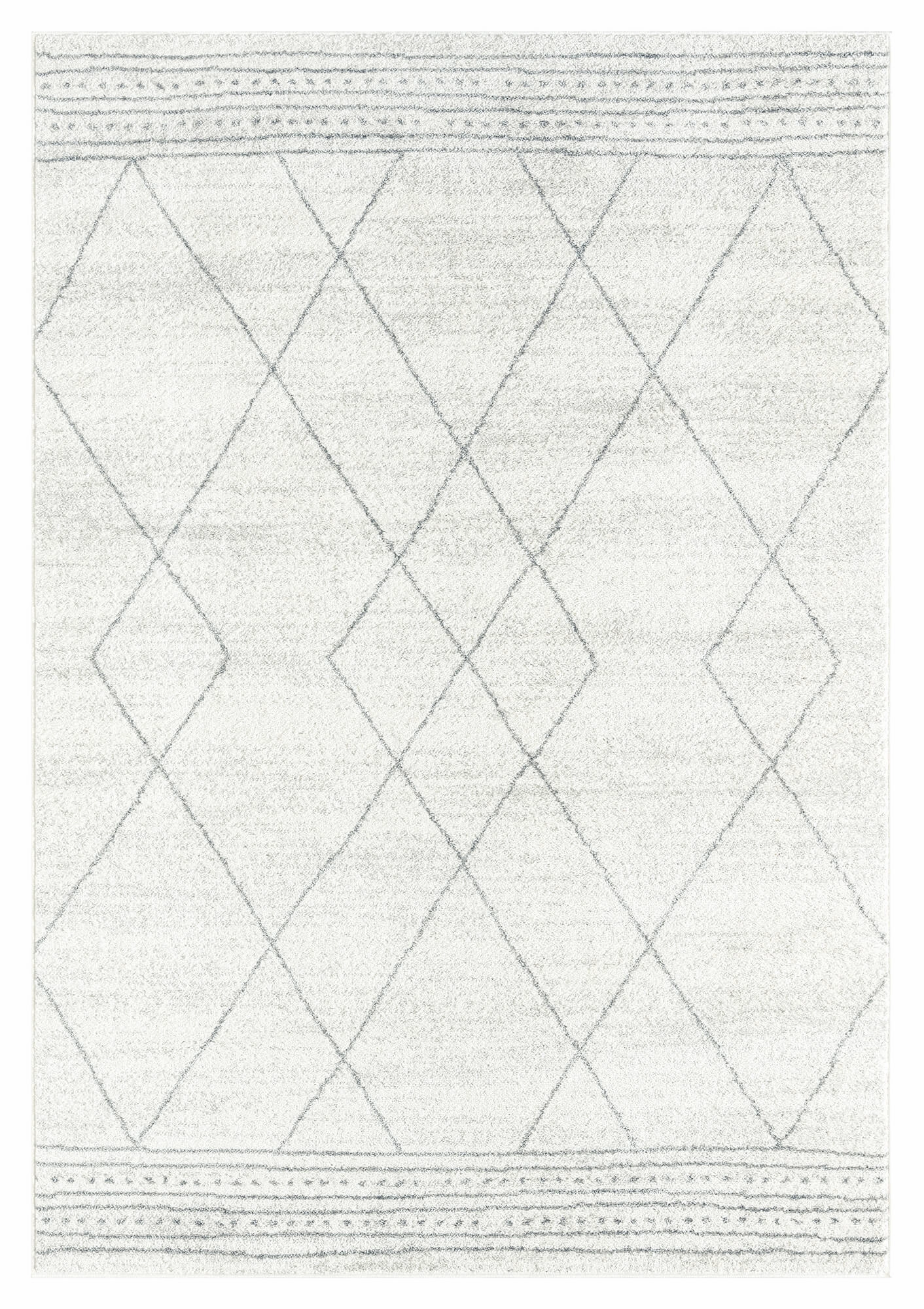 Naroa Grey and Ivory Diamond Tribal Rugmodern color block patchwork rug