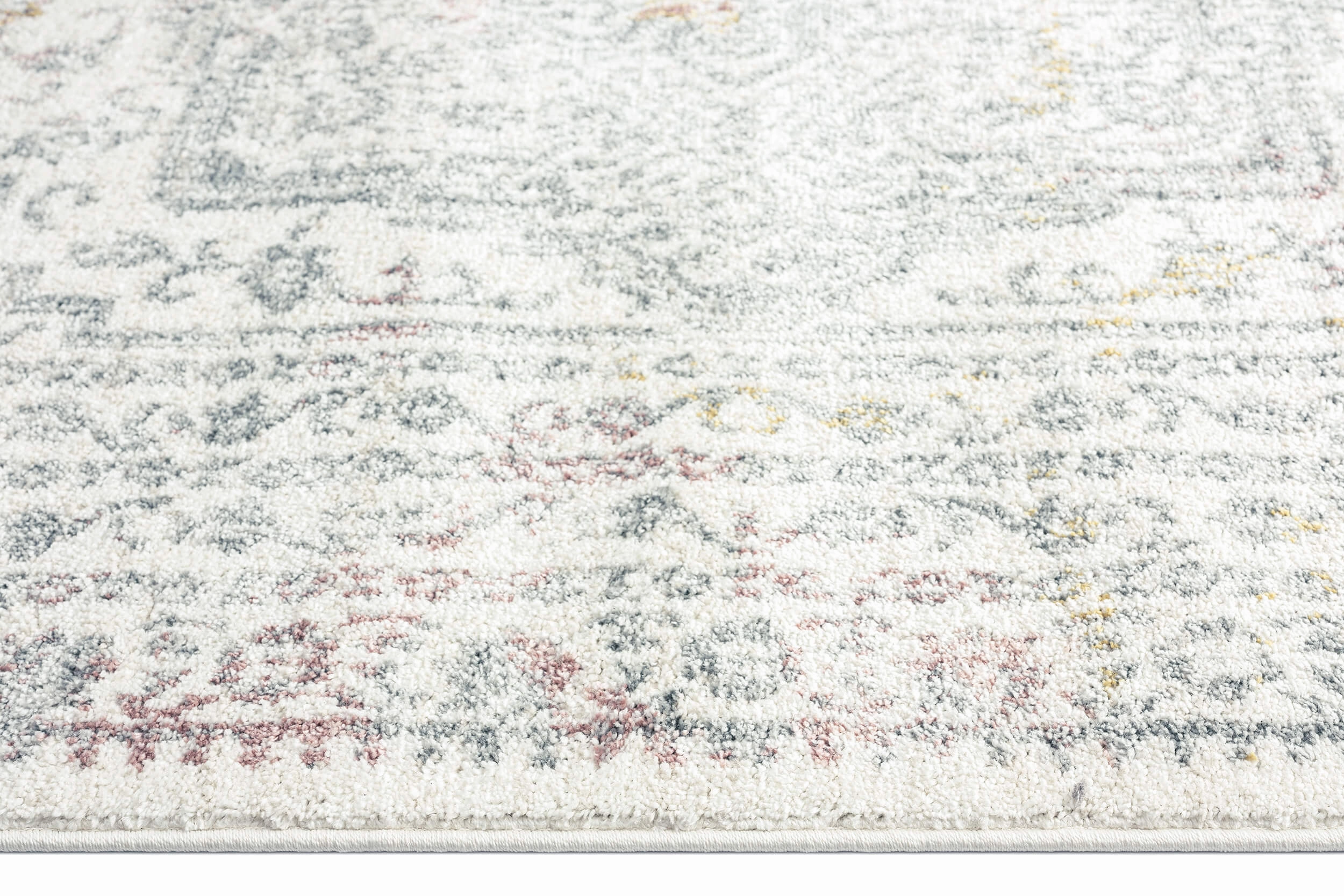 Nasya Pink Yellow and Grey Traditional Medallion Rug *NO RETURNS UNLESS FAULTY